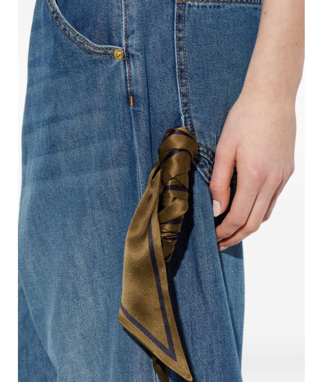 DARKPARK Синие хлопковые прямые джинсы, фото 3