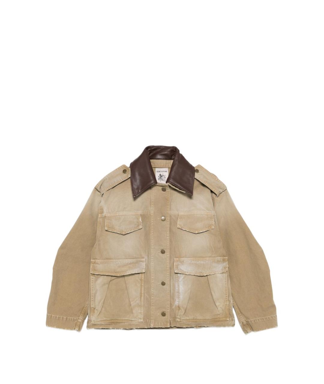 SEMICOUTURE Бежевая хлопковая куртка, фото 1