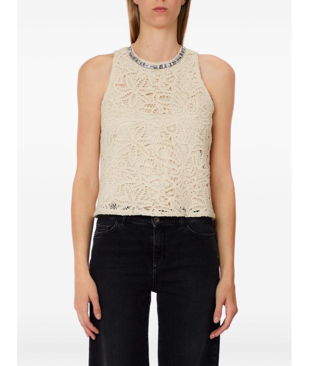 LIU JO Бежевая хлопковая блузы, фото 4