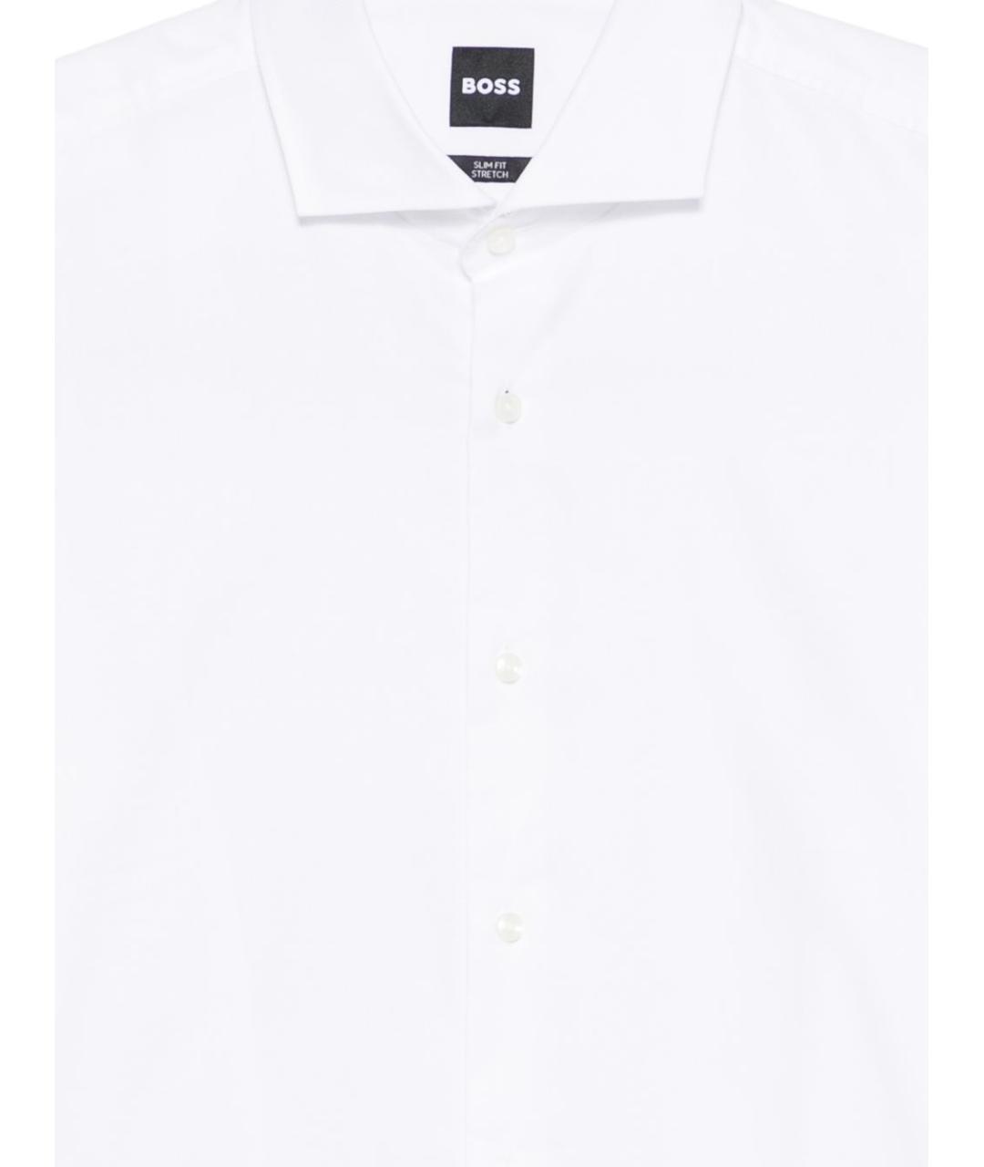 HUGO BOSS Белая хлопковая классическая рубашка, фото 2