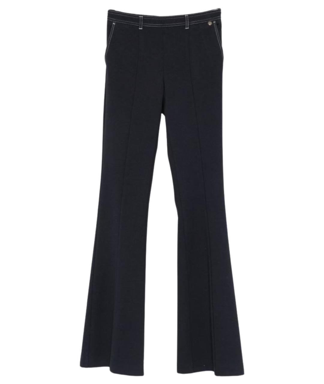 LIU JO Темно-синие вискозные прямые брюки, фото 1