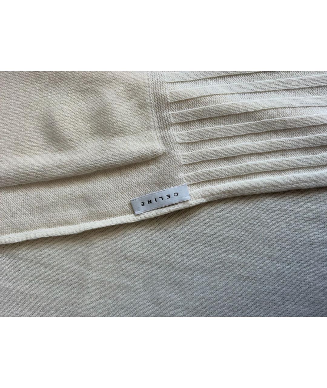 CELINE Бежевый кашемировый шарф, фото 3