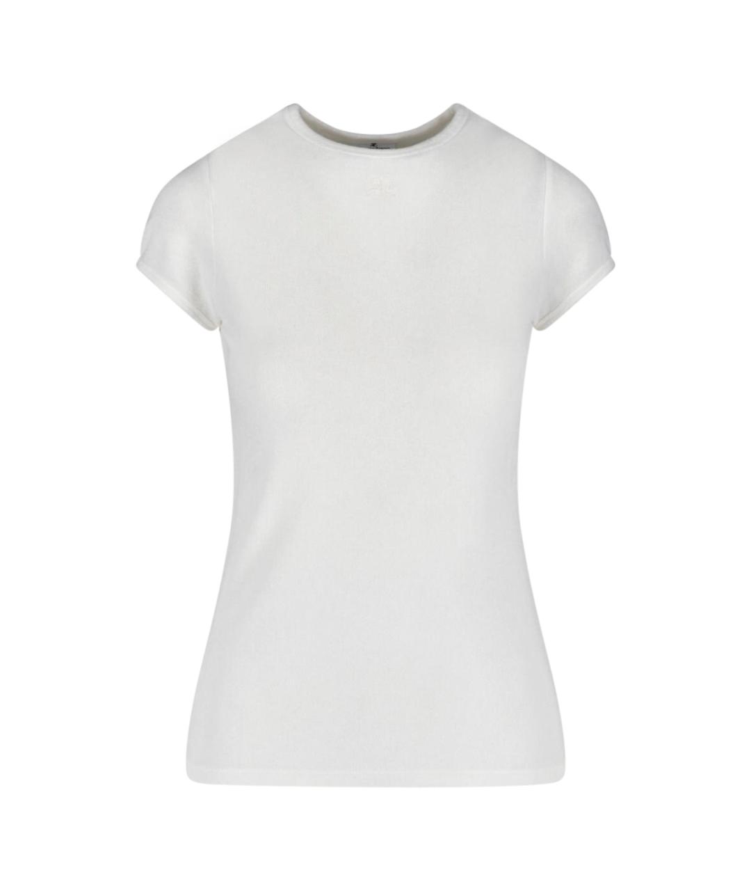 COURREGES Белая вискозная футболка, фото 1