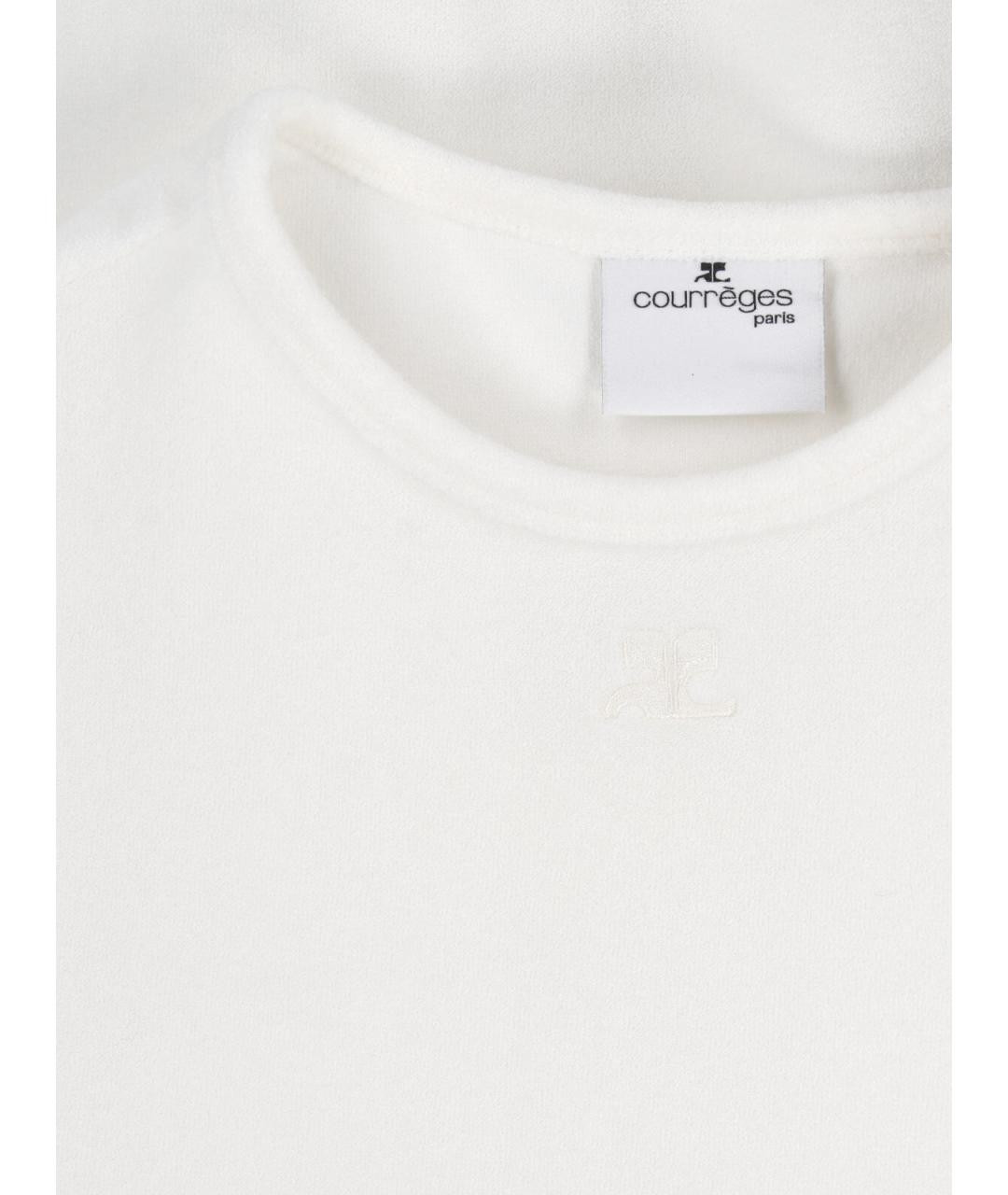 COURREGES Белая вискозная футболка, фото 3