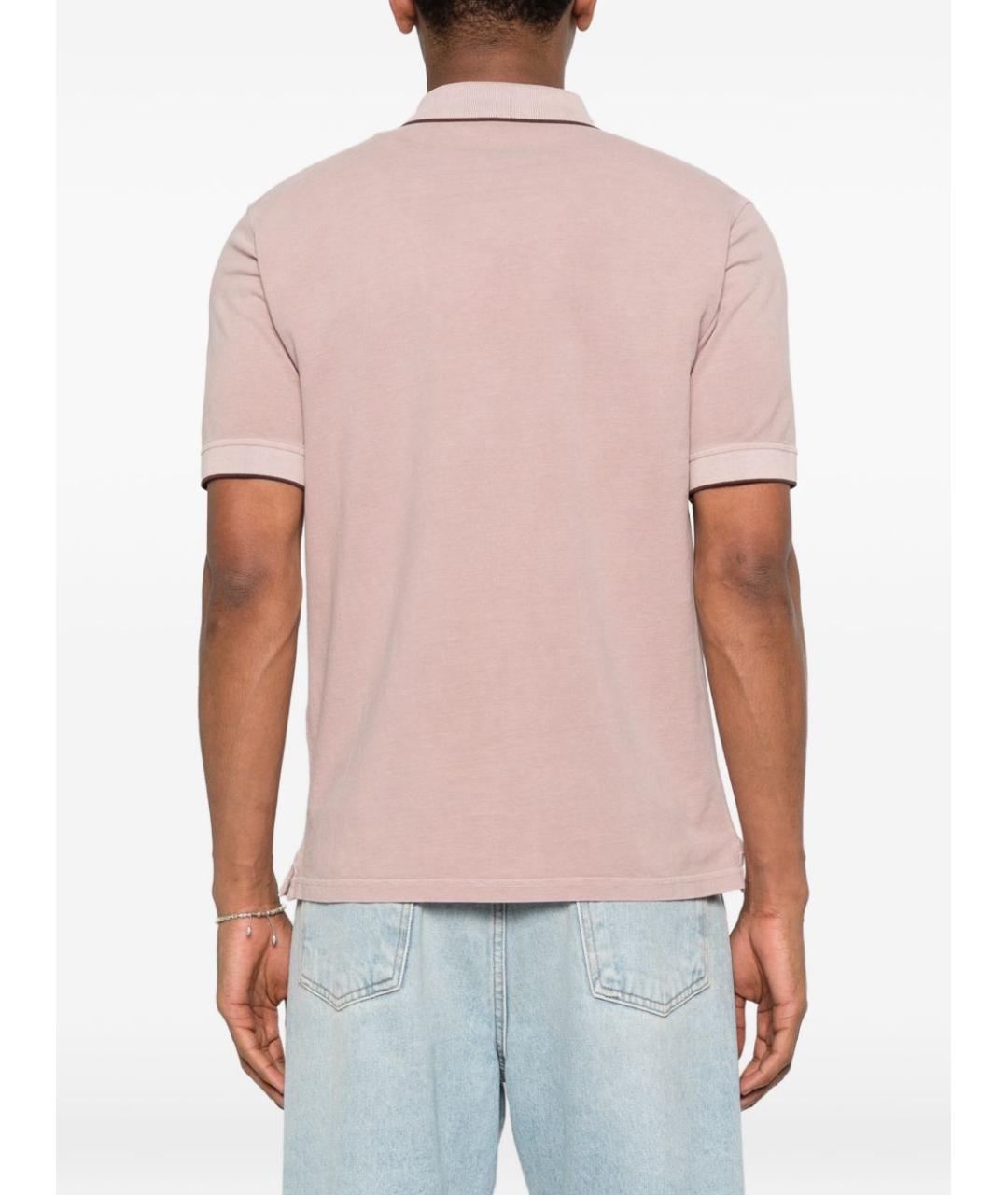 HERNO Бежевое хлопковое поло с коротким рукавом, фото 2