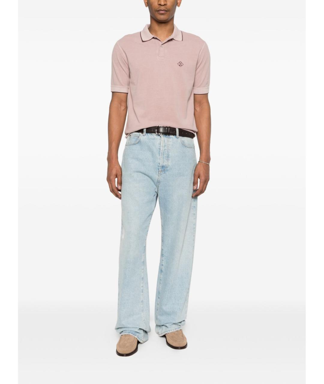 HERNO Бежевое хлопковое поло с коротким рукавом, фото 3