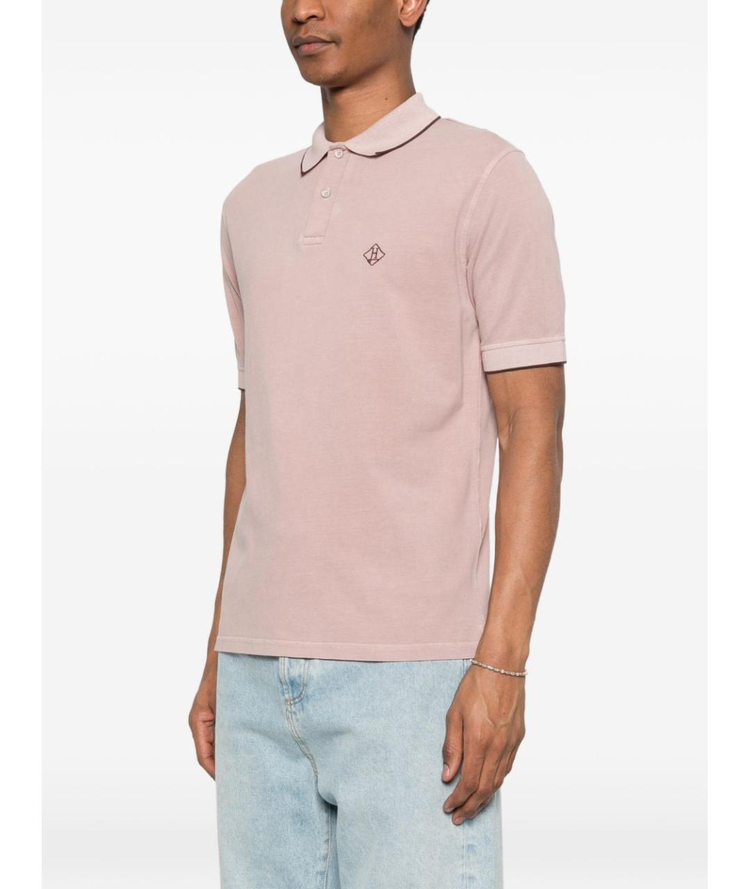 HERNO Бежевое хлопковое поло с коротким рукавом, фото 4