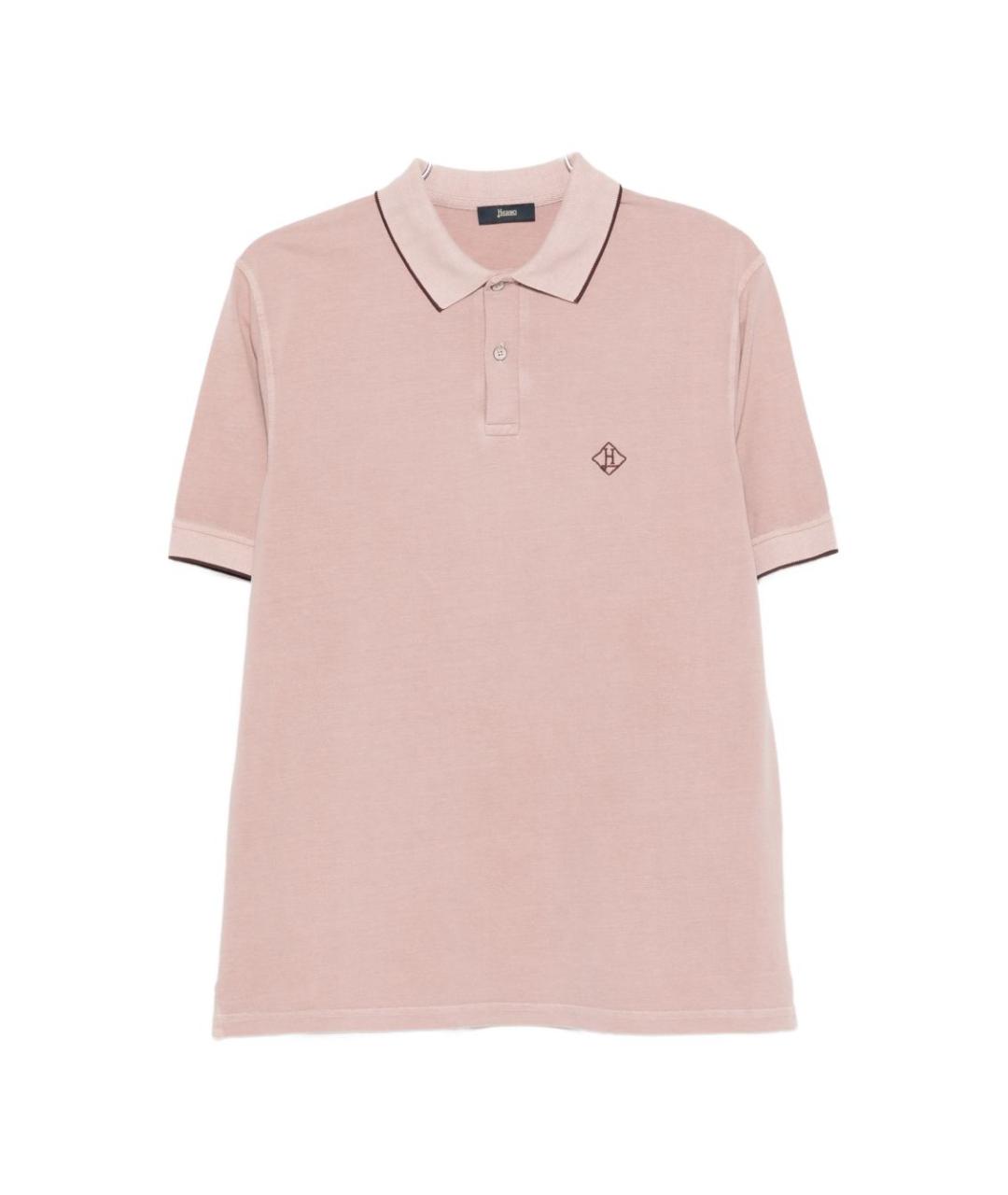 HERNO Бежевое хлопковое поло с коротким рукавом, фото 1