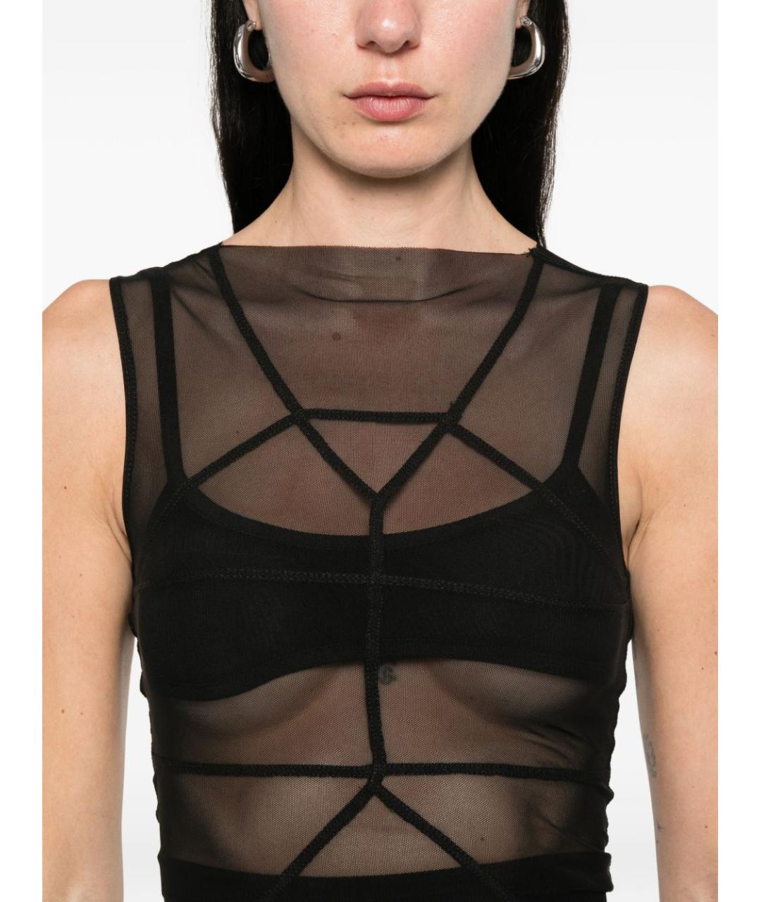 RICK OWENS Черная майка, фото 2