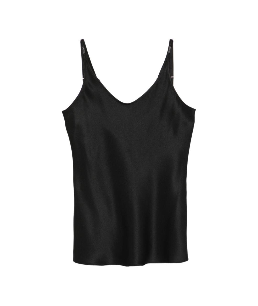 BRUNELLO CUCINELLI Черная шелковая майка, фото 1