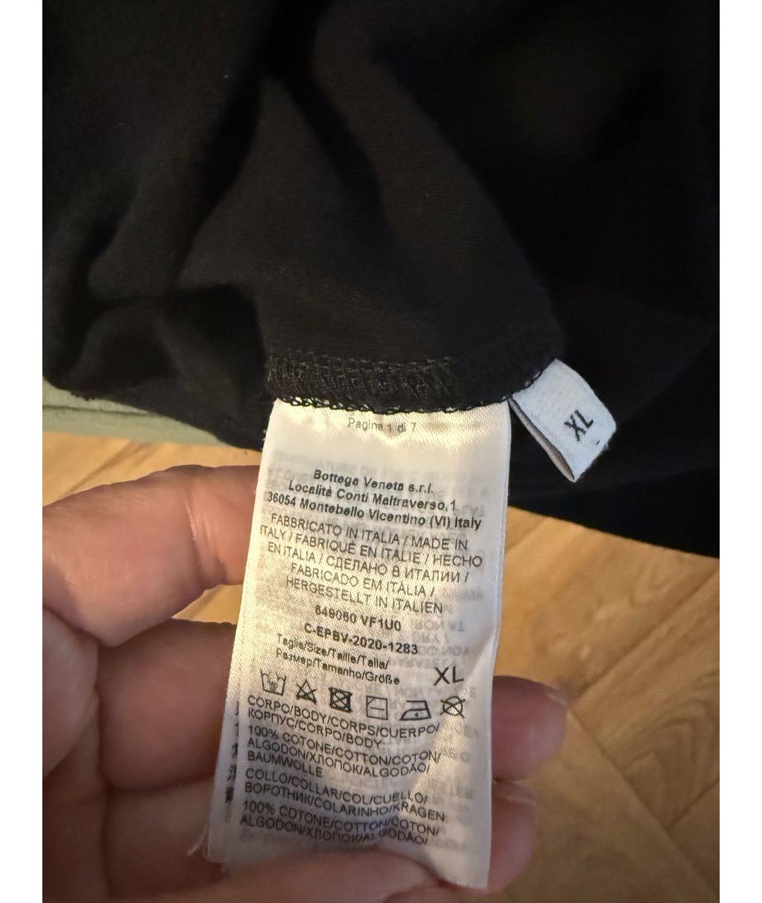 BOTTEGA VENETA Черная хлопковая футболка, фото 7