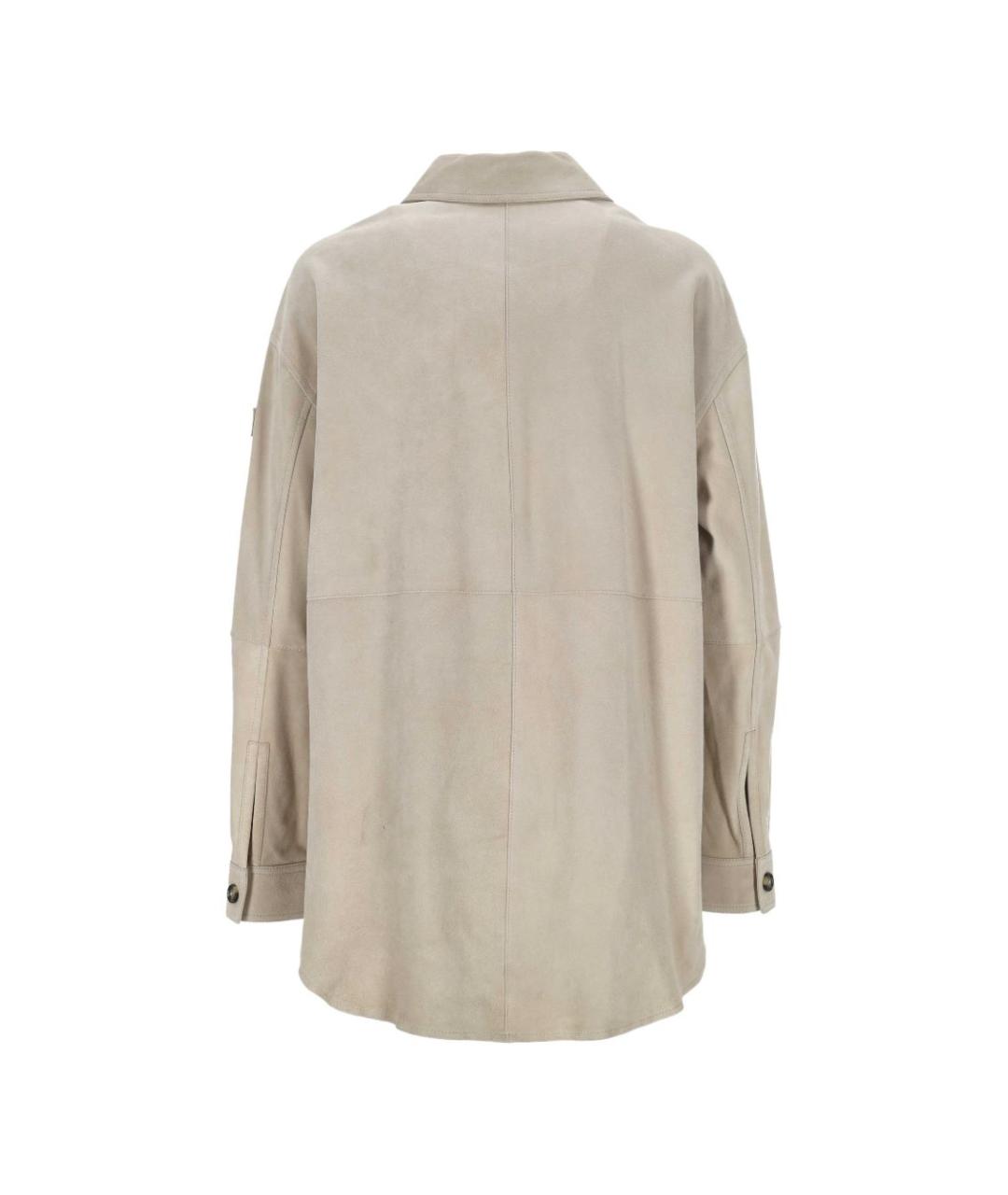 PEUTEREY Бежевая кожаная куртка, фото 2