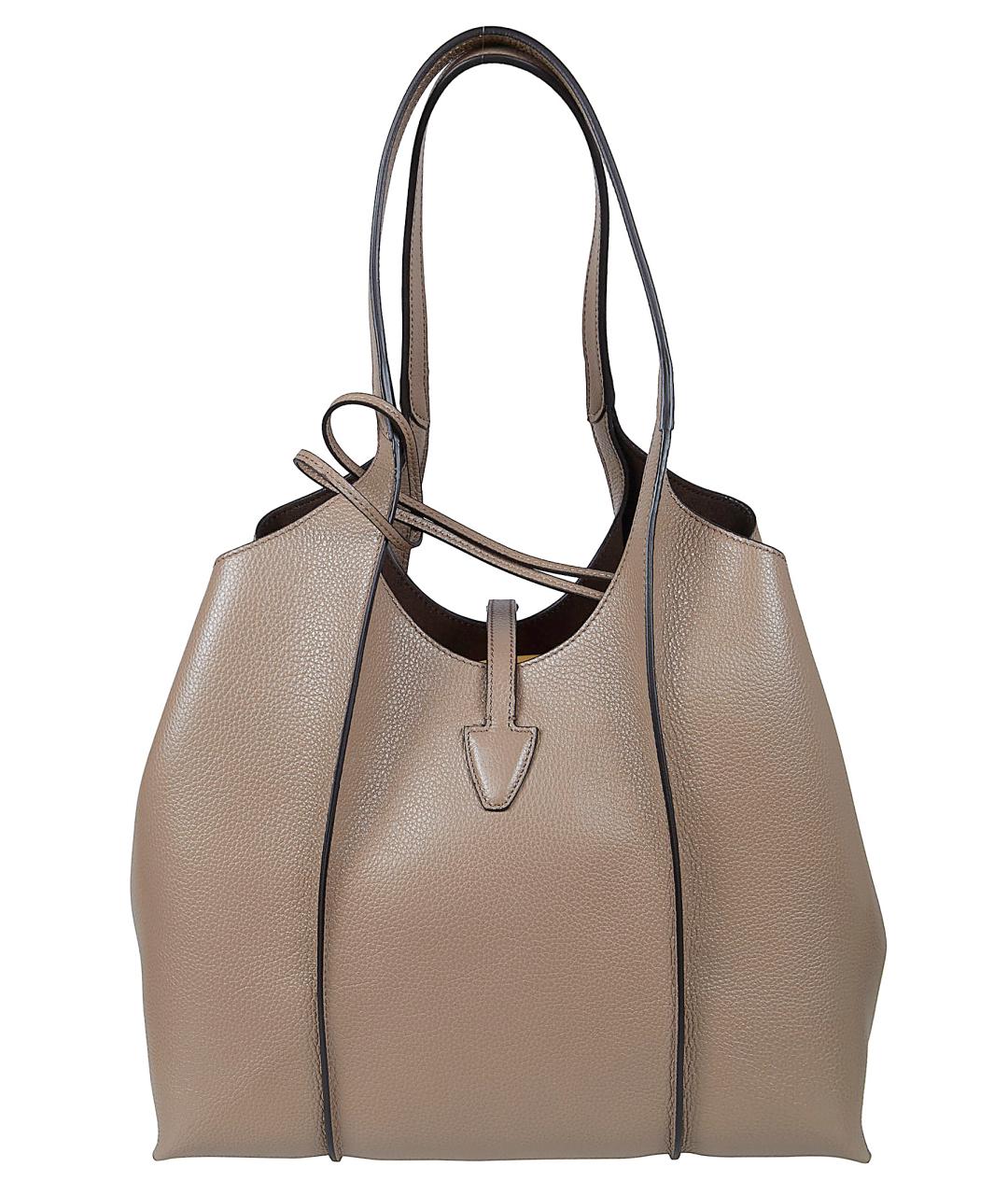 TOD'S Бежевая кожаная сумка тоут, фото 3