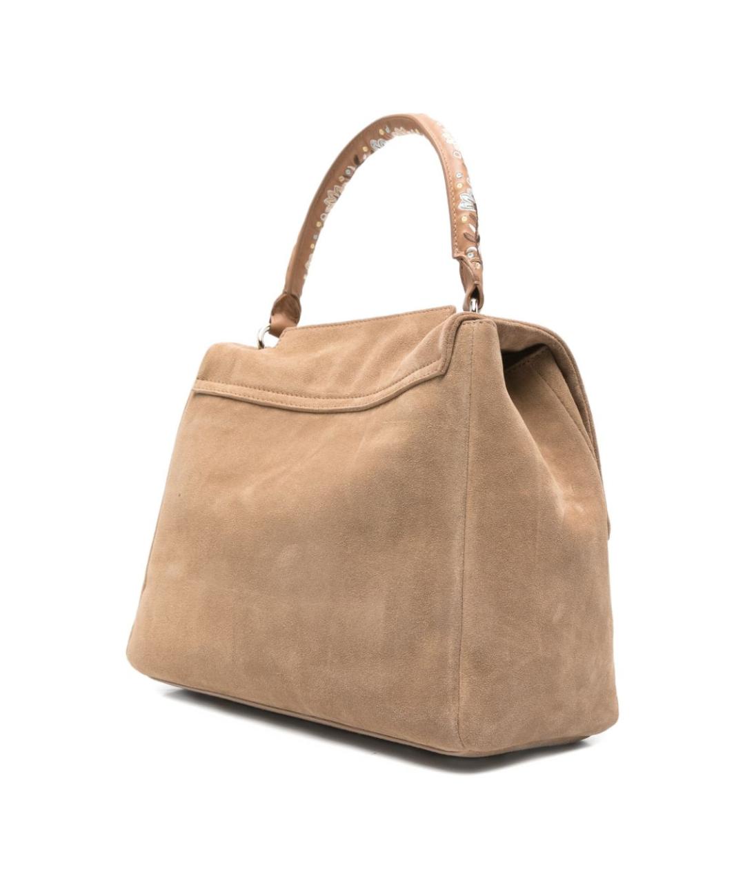 ORCIANI Бежевая замшевая сумка с короткими ручками, фото 2