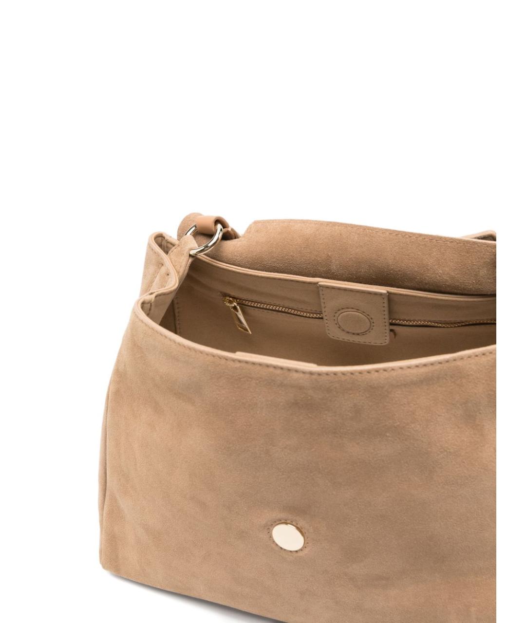 ORCIANI Бежевая замшевая сумка с короткими ручками, фото 3
