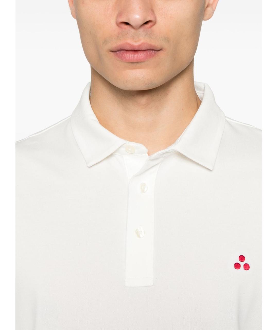 PEUTEREY Белое хлопковое поло с коротким рукавом, фото 3