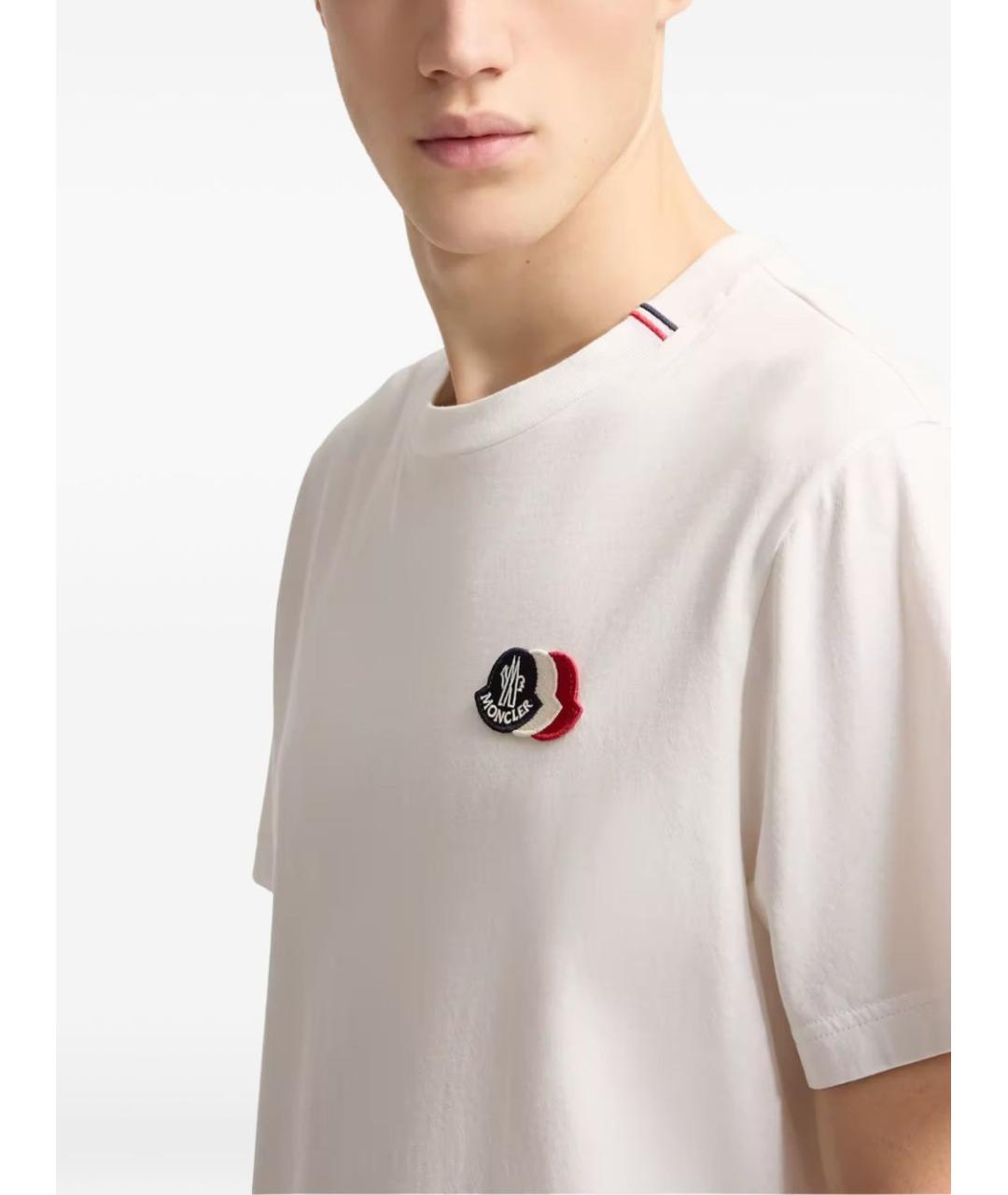 MONCLER Бежевая хлопковая футболка, фото 2