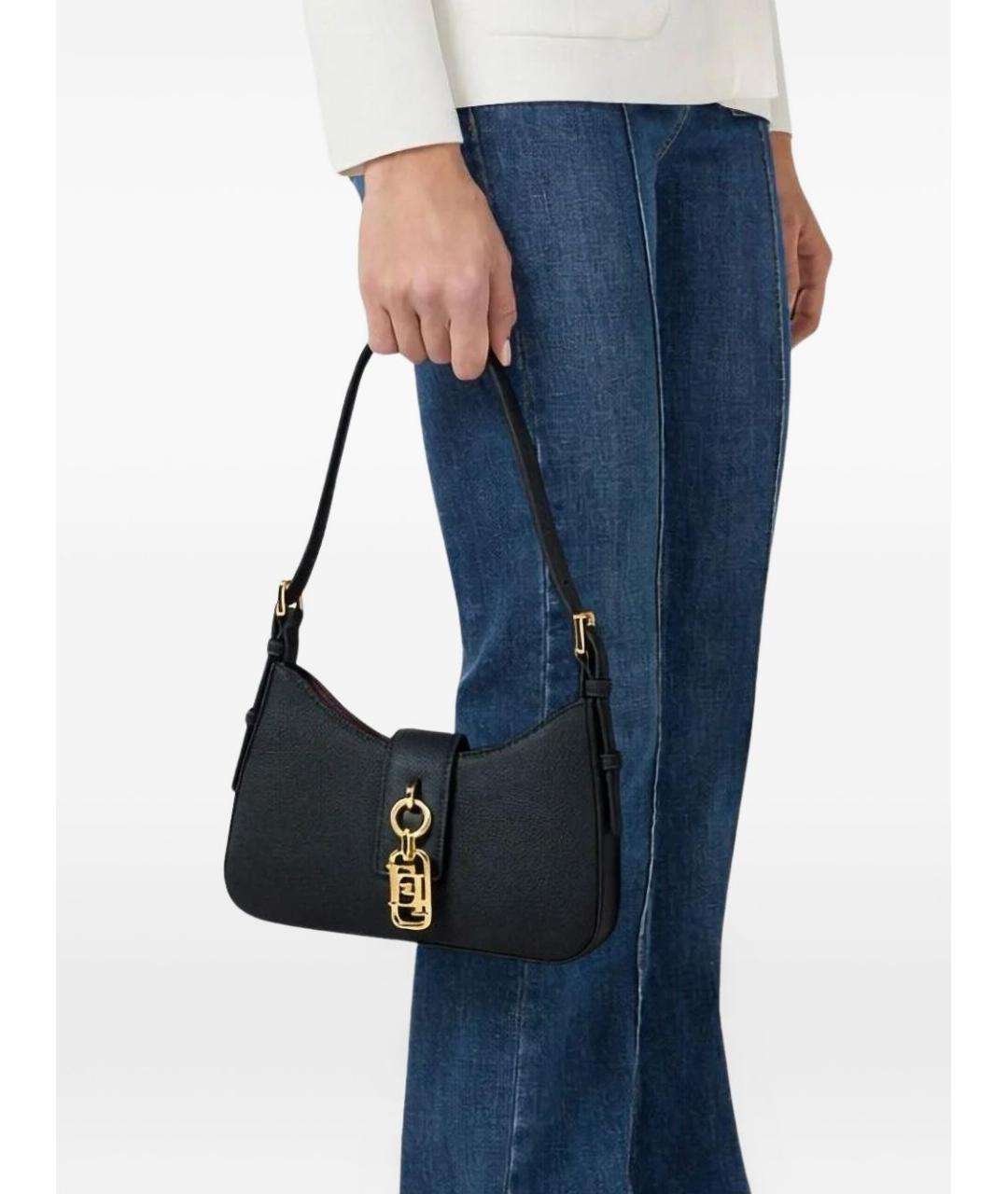 ELISABETTA FRANCHI Черная сумка через плечо, фото 2