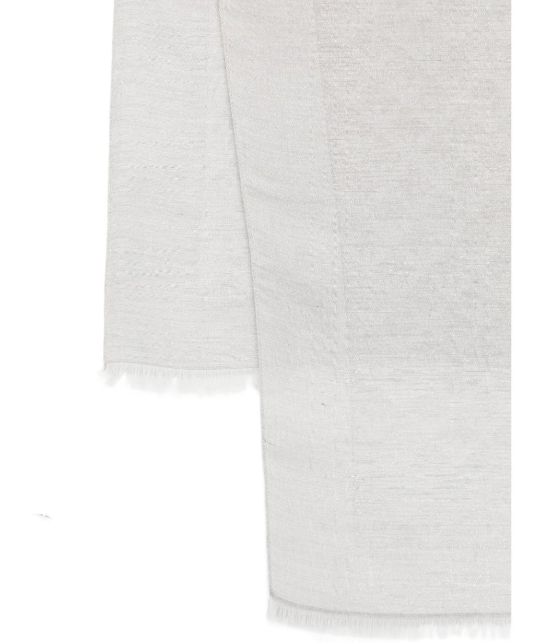 EMPORIO ARMANI Серый хлопковый шарф, фото 2