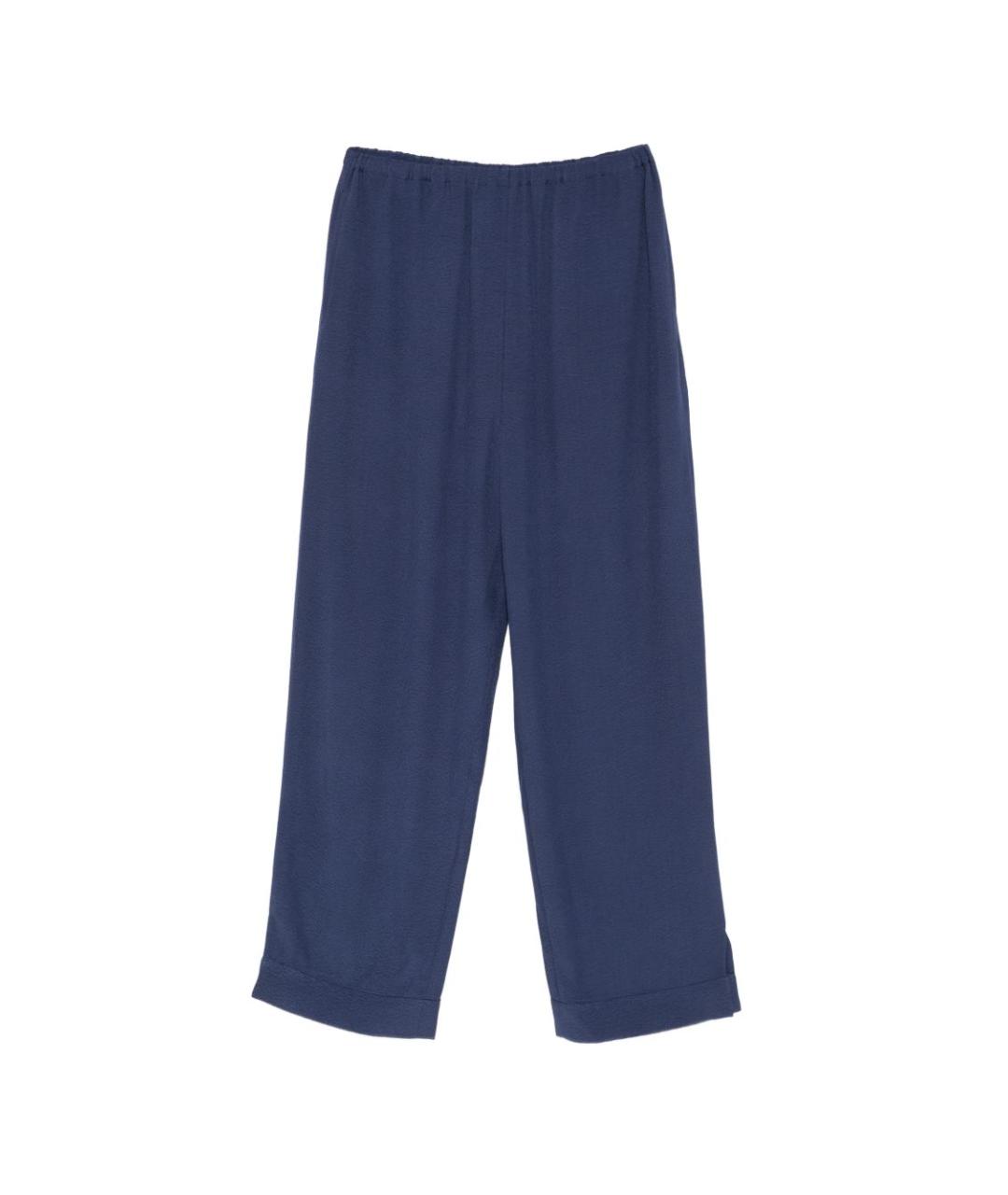 EMPORIO ARMANI Синие вискозные прямые брюки, фото 1