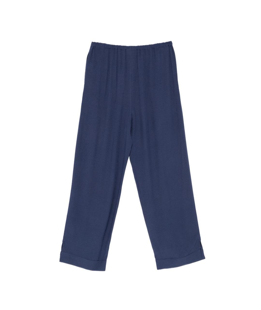 EMPORIO ARMANI Синие вискозные прямые брюки, фото 2