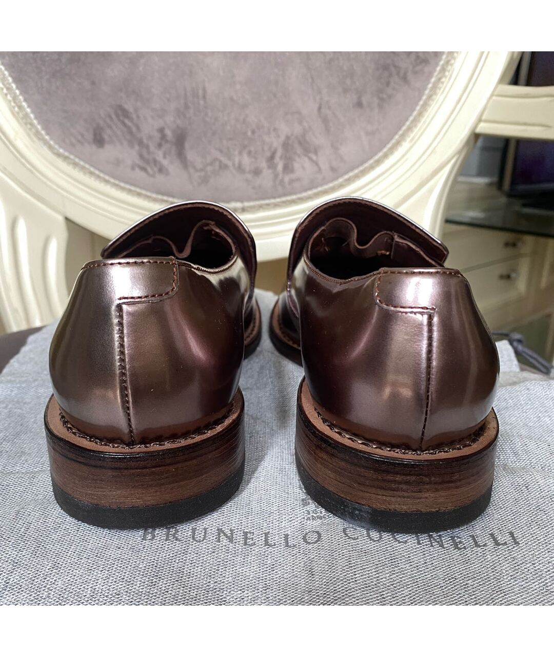 BRUNELLO CUCINELLI Розовые кожаные лоферы, фото 4