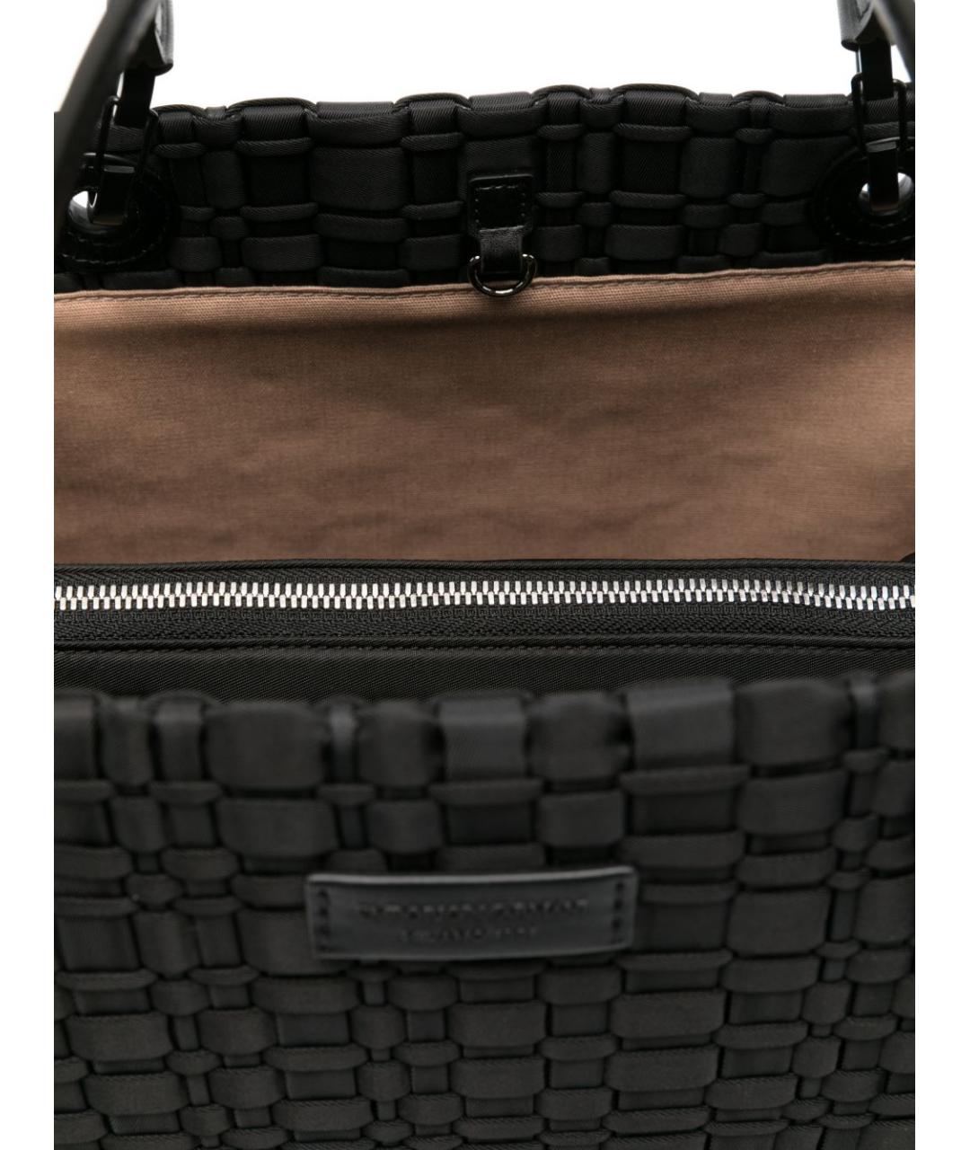 EMPORIO ARMANI Черная тканевая сумка тоут, фото 5