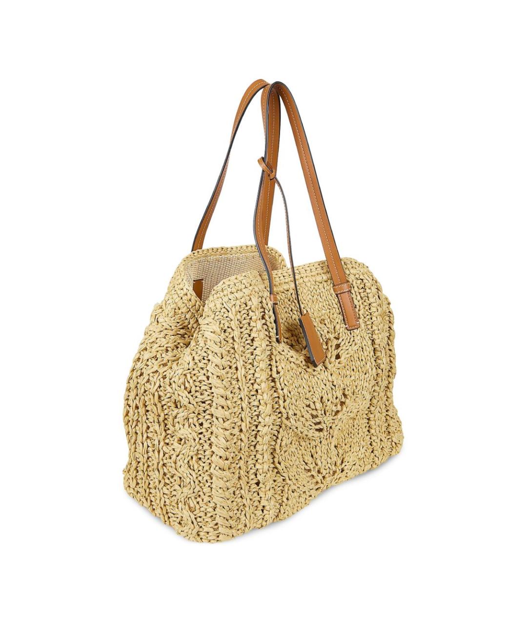 ERMANNO SCERVINO Бежевая пелетеная сумка тоут, фото 3