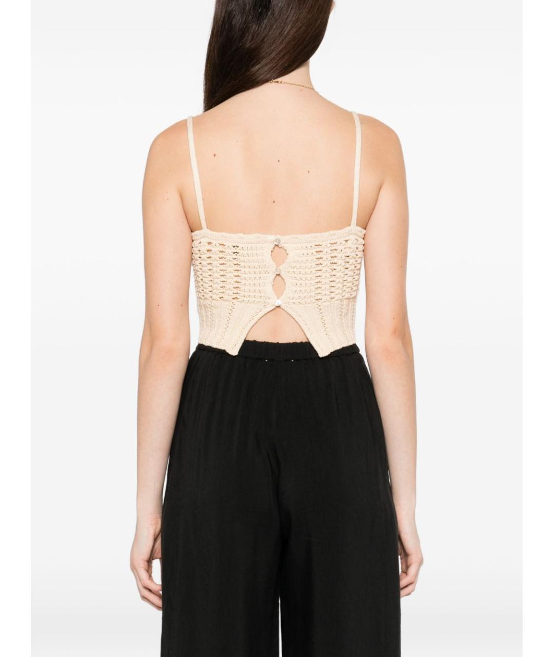 FORTE FORTE Бежевая хлопковая майка, фото 5