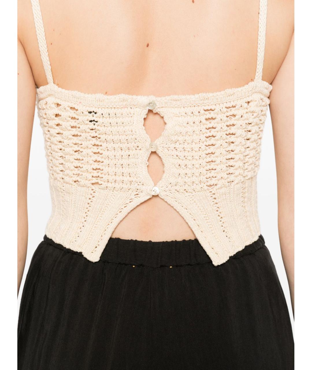 FORTE FORTE Бежевая хлопковая майка, фото 4