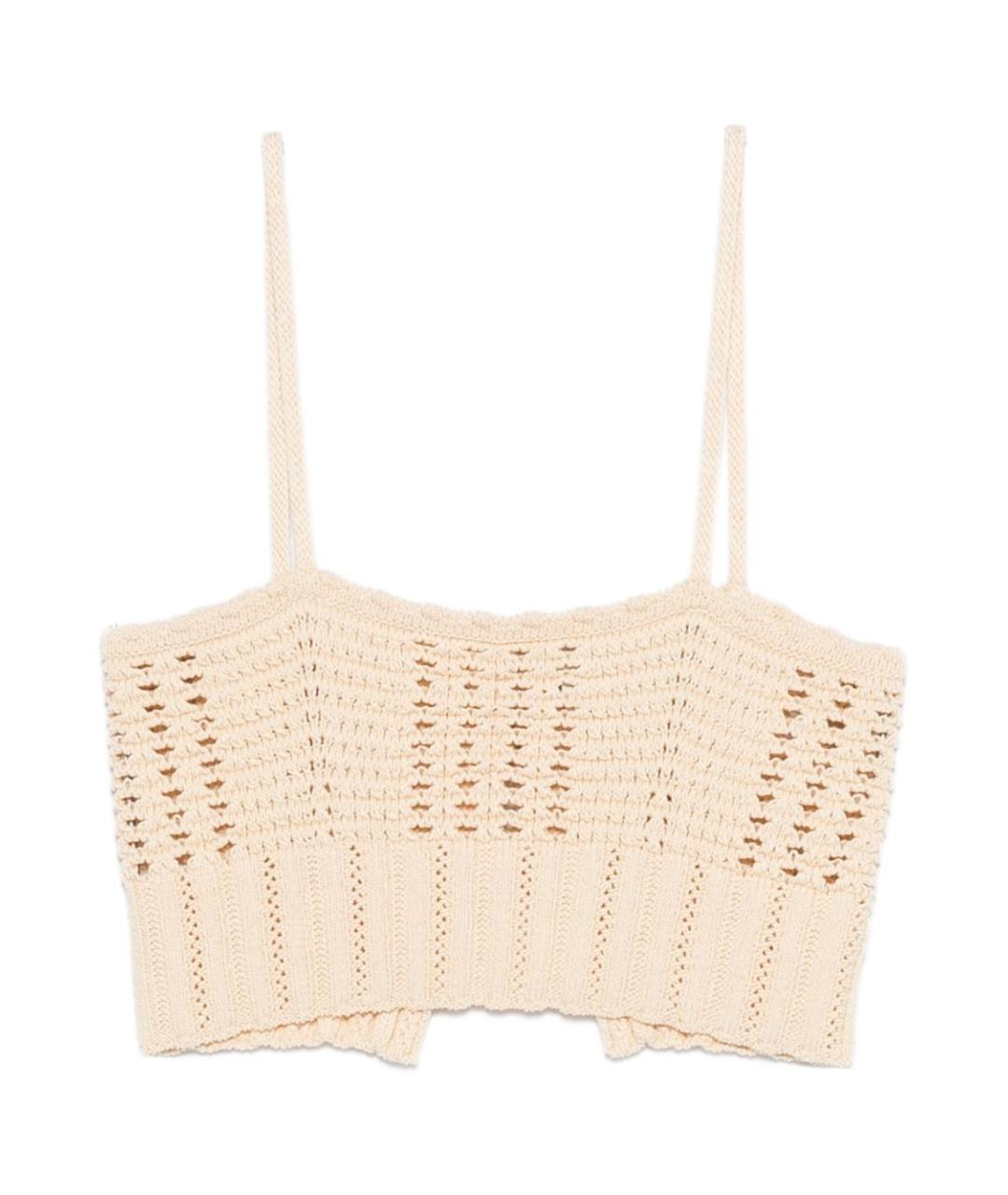 FORTE FORTE Бежевая хлопковая майка, фото 1