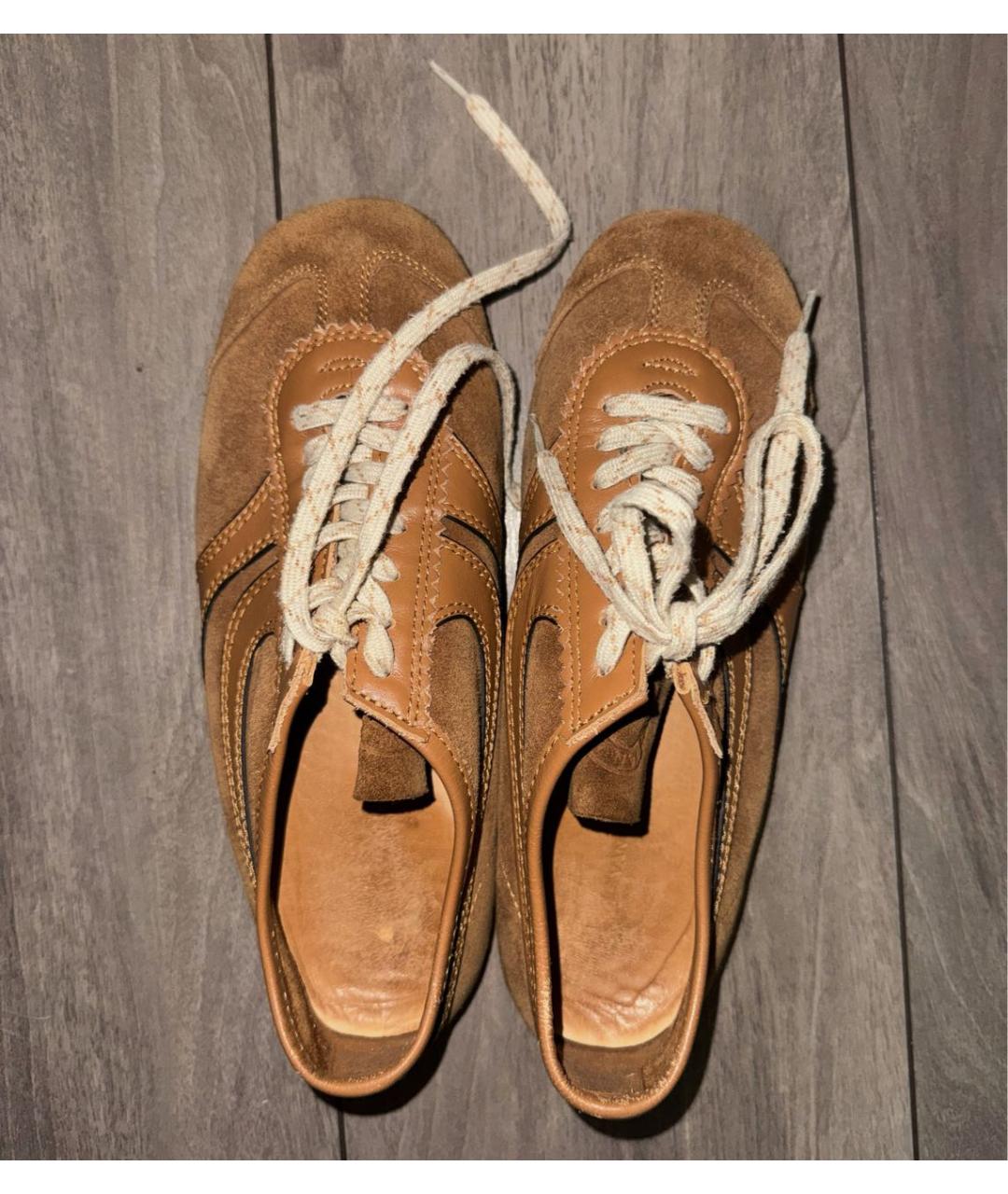 DRIES VAN NOTEN Коричневые замшевые кеды, фото 2