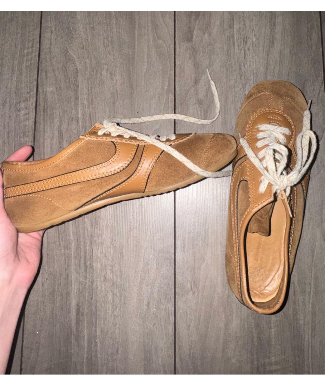 DRIES VAN NOTEN Коричневые замшевые кеды, фото 4