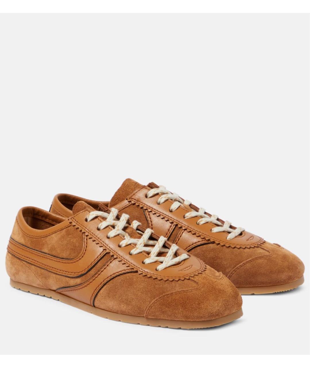 DRIES VAN NOTEN Коричневые замшевые кеды, фото 5