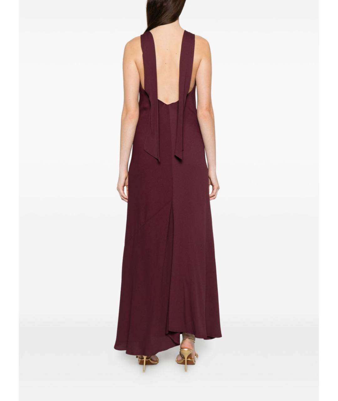 FORTE FORTE Бордовое шелковое вечернее платье, фото 4
