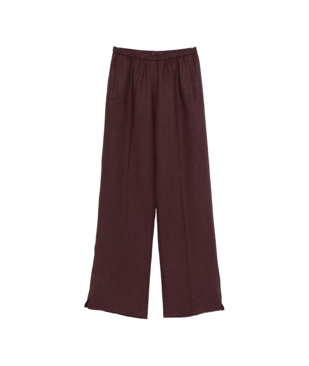 FORTE FORTE Коричневые льняные прямые брюки, фото 1