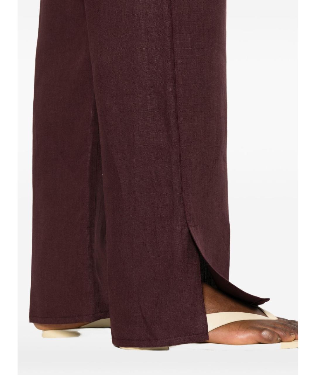 FORTE FORTE Коричневые льняные прямые брюки, фото 4