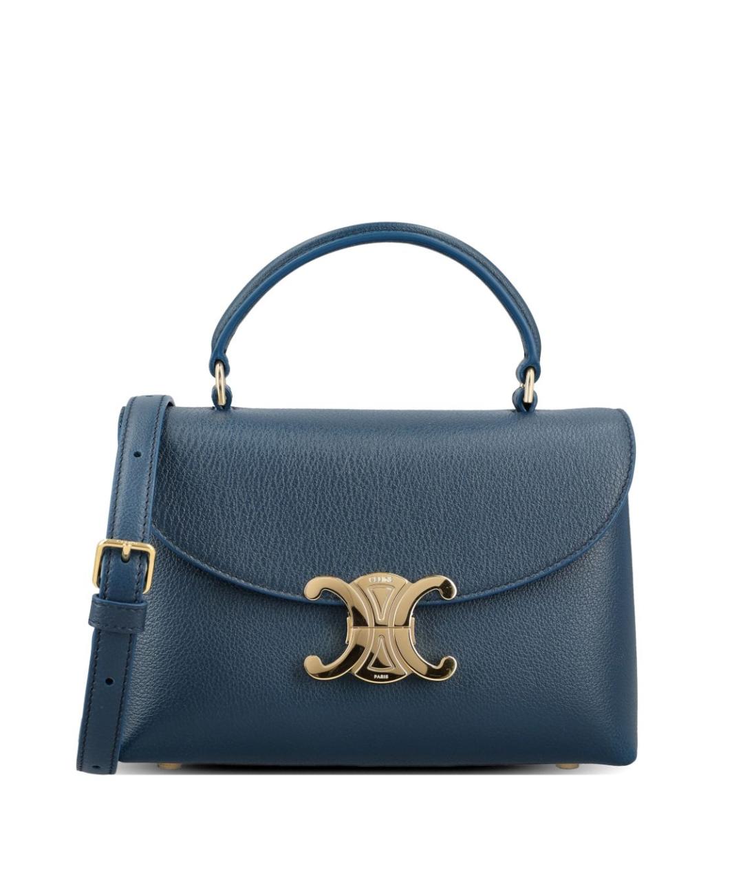 CELINE Синяя кожаная сумка тоут, фото 1