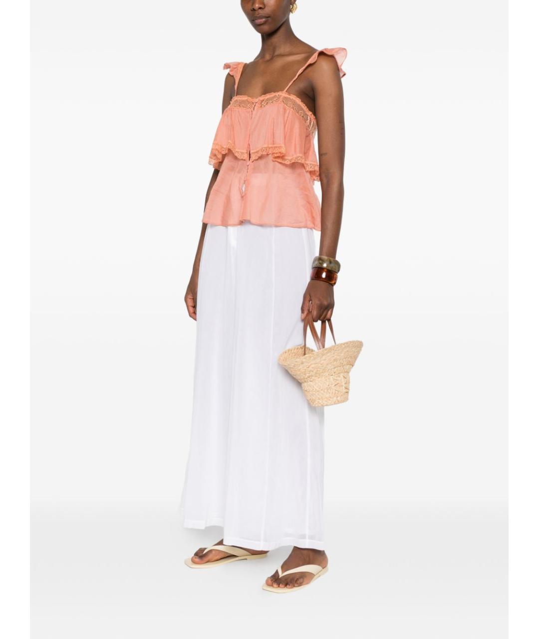 FORTE FORTE Белые хлопковые брюки широкие, фото 3