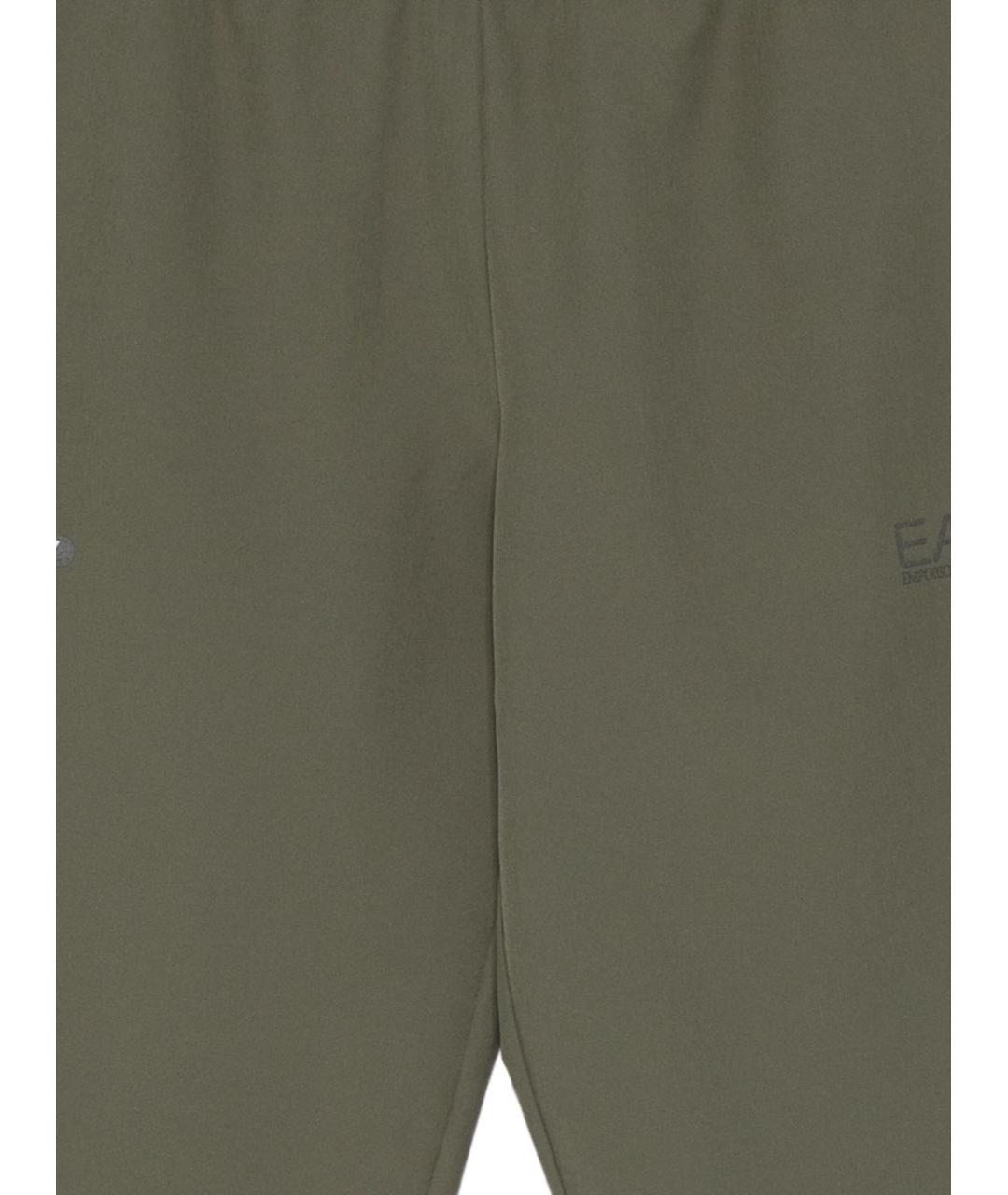 EA7 Зеленые хлопковые повседневные брюки, фото 2