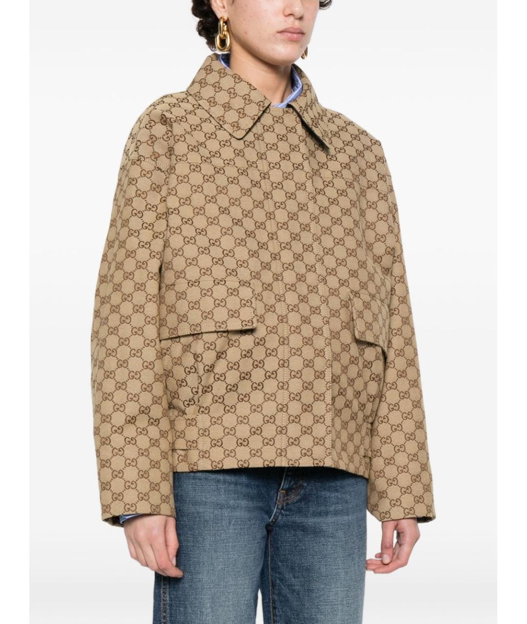 GUCCI Коричневая хлопковая куртка, фото 3