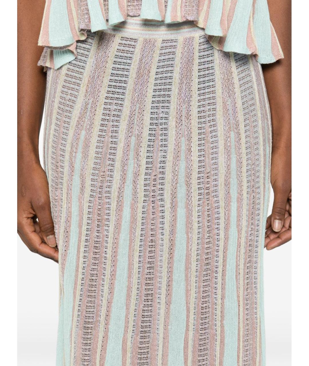 FORTE FORTE Серебряная вискозная юбка миди, фото 4