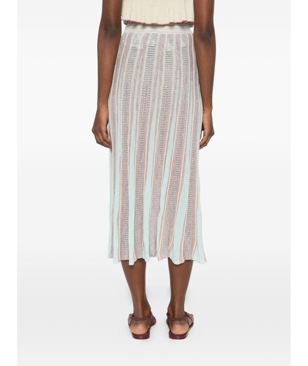 FORTE FORTE Серебряная вискозная юбка миди, фото 2