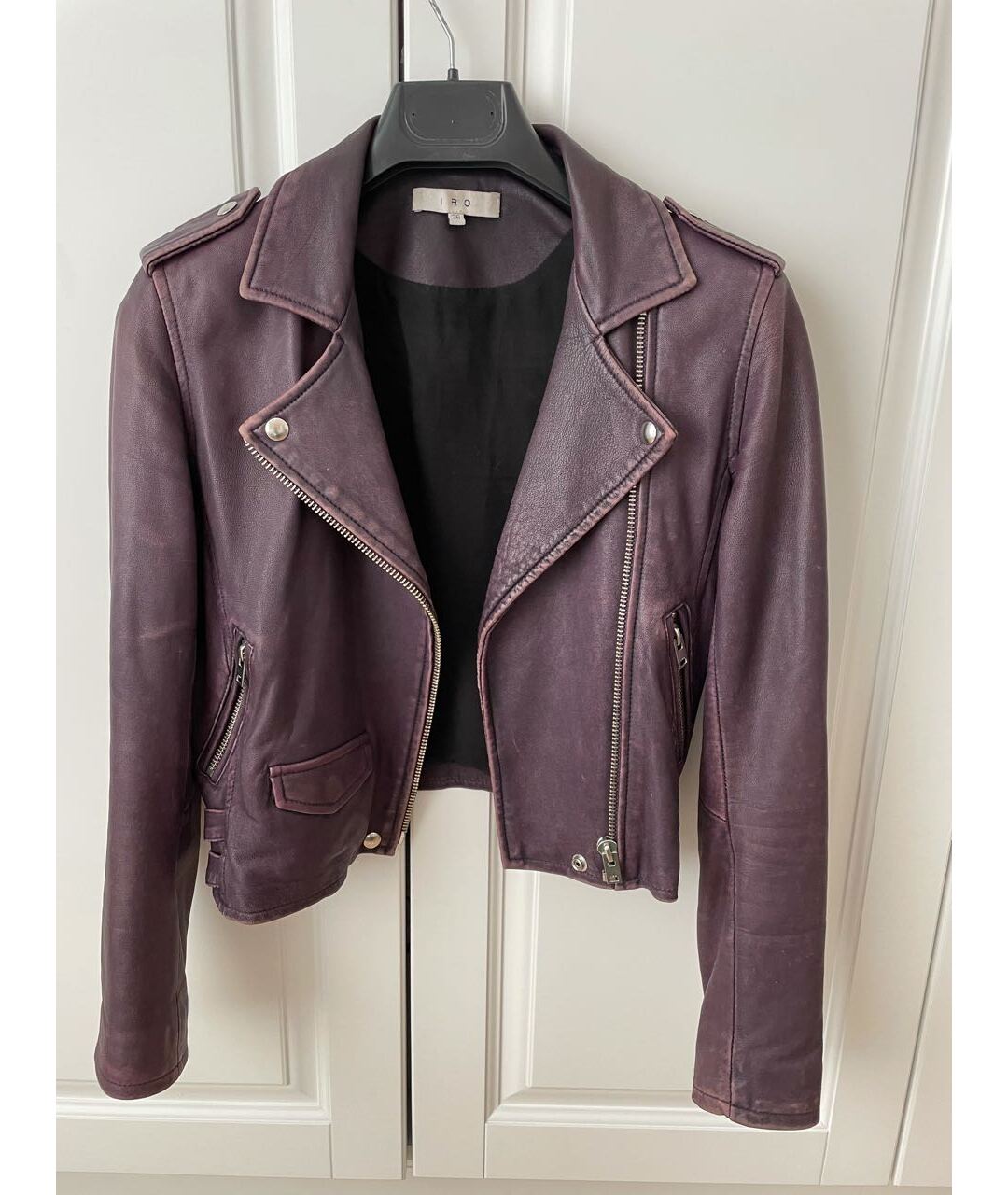 IRO Фиолетовая кожаная куртка, фото 5