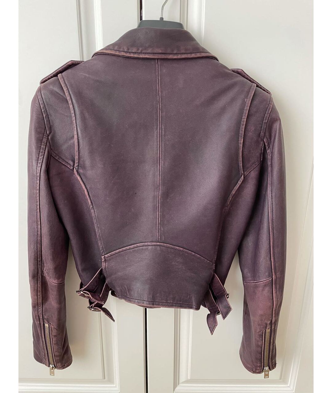 IRO Фиолетовая кожаная куртка, фото 3