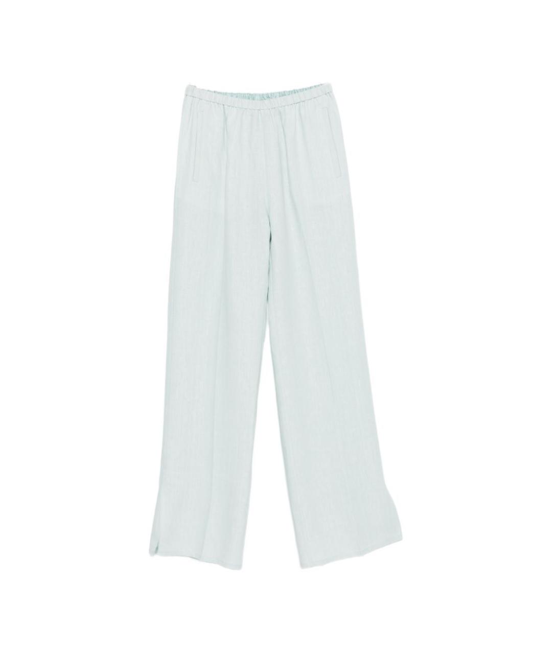 FORTE FORTE Голубые льняные прямые брюки, фото 1