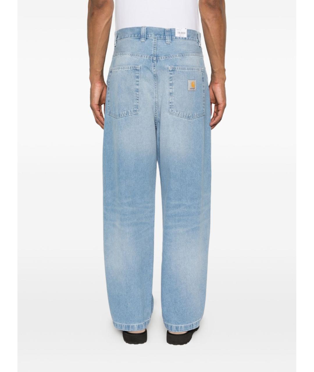 CARHARTT WIP Синие хлопковые прямые джинсы, фото 4