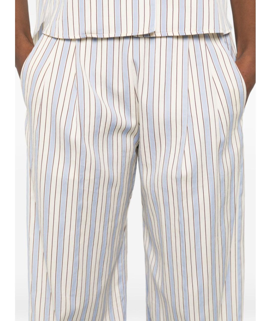 FORTE FORTE Голубые хлопковые прямые брюки, фото 2