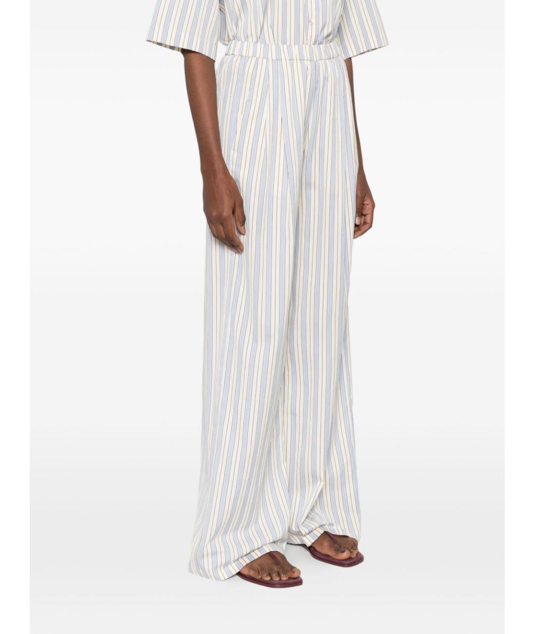 FORTE FORTE Голубые хлопковые прямые брюки, фото 4