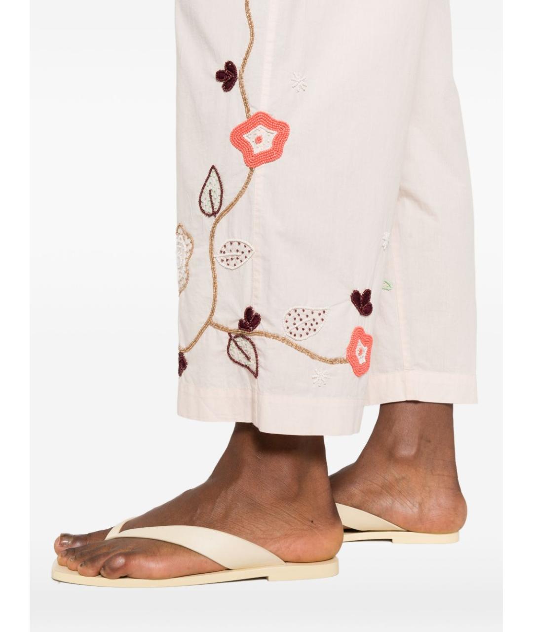 FORTE FORTE Бежевые хлопковые прямые брюки, фото 3